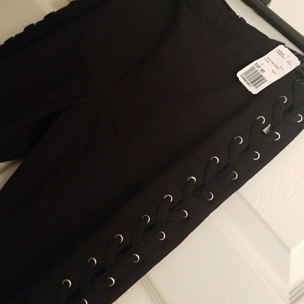 NWT Forever 21 black lace up jeggings